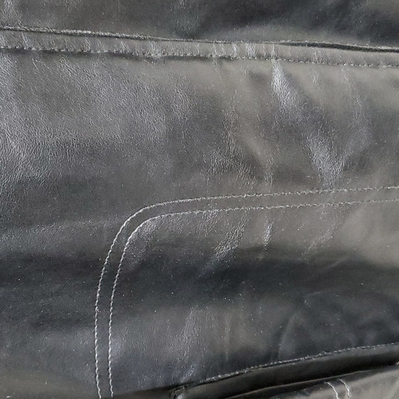 MENS COLLEZIONE MILANO REPORTER RDG BLACK LEATHER COAT SIZE XL CITY BOY WINTER - Picture 8 of 16